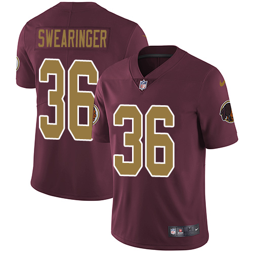 Nike Redskins #36 D.J. Swearinger Burgundy Red Alternate Youth Stitched NFL Vapor Untouchable Limited Jersey - Click Image to Close